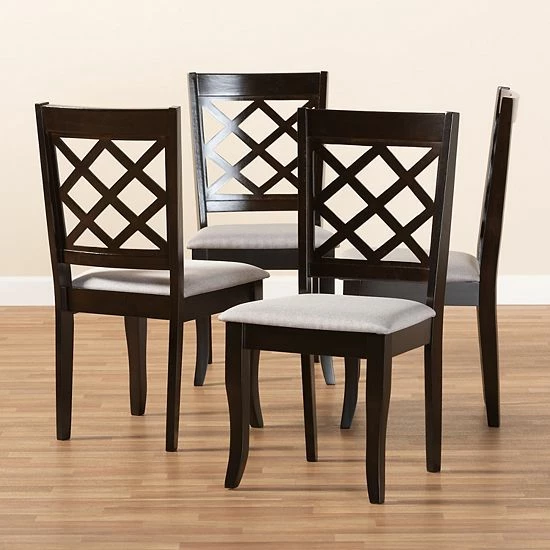 Baxton Studio Verner Dining Chair 4-Piece Set Beige Khaki 4 Baxton Studio Verner Dining Chair 4-Piece Set Beige Khaki - Image 4