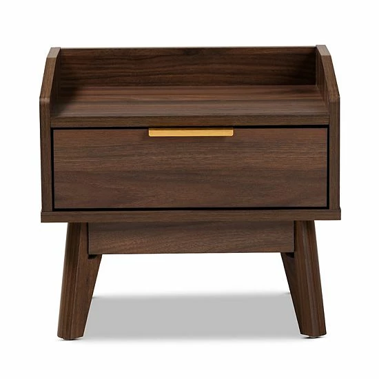 Baxton Studio Lena Medium Brown Nightstand 7 Baxton Studio Lena Medium Brown Nightstand - Image 7