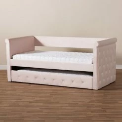 Baxton Studio Amaya Daybed & Trundle Pink 15 Baxton Studio Amaya Daybed & Trundle Pink -Baxton Studio Sales unnamed file 4623