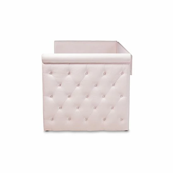 Baxton Studio Amaya Daybed & Trundle Pink 6 Baxton Studio Amaya Daybed & Trundle Pink - Image 6