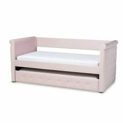 Baxton Studio Amaya Daybed & Trundle Pink 22 Baxton Studio Amaya Daybed & Trundle Pink -Baxton Studio Sales unnamed file 4630
