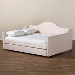 Baxton Studio Perry Daybed & Trundle Light Pink 15 Baxton Studio Perry Daybed & Trundle Light Pink -Baxton Studio Sales unnamed file 464