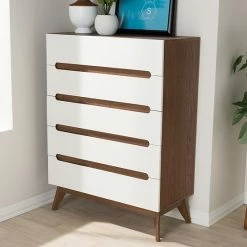 Baxton Studio Calypso Mid-Century 5-Drawer Dresser