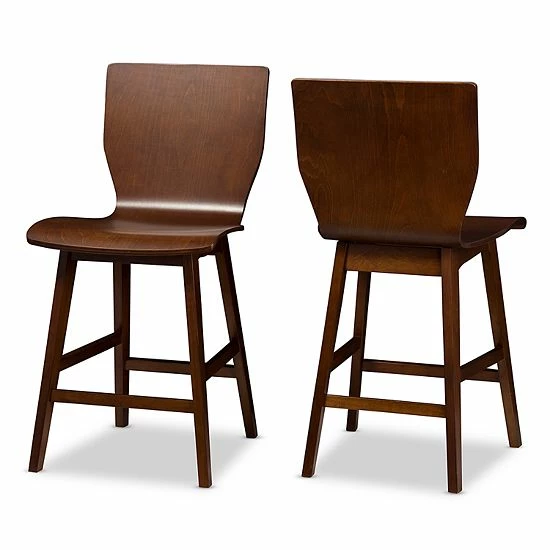 Baxton Studio Elsa Mid-Century Counter Stool 2-piece Set 2 Baxton Studio Elsa Mid-Century Counter Stool 2-piece Set - Image 2