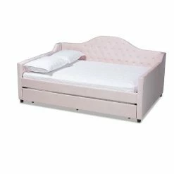 Baxton Studio Perry Daybed & Trundle Light Pink 17 Baxton Studio Perry Daybed & Trundle Light Pink -Baxton Studio Sales unnamed file 466