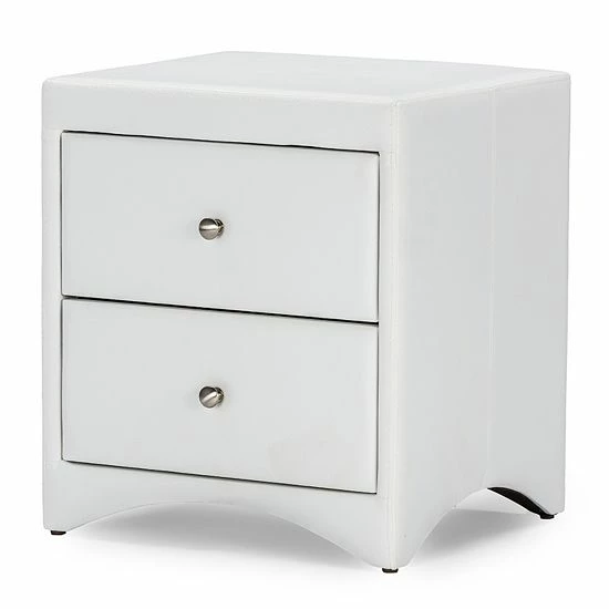 Baxton Studio Dorian Modern Nightstand White 4 Baxton Studio Dorian Modern Nightstand White - Image 4
