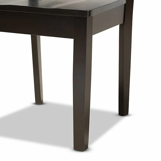 Baxton Studio Elodia Dining Table & Chair 5-piece Set Walnut Brown 6 Baxton Studio Elodia Dining Table & Chair 5-piece Set Walnut Brown - Image 6