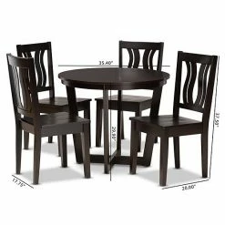 Baxton Studio Elodia Dining Table & Chair 5-piece Set Walnut Brown 16 Baxton Studio Elodia Dining Table & Chair 5-piece Set Walnut Brown -Baxton Studio Sales unnamed file 4674