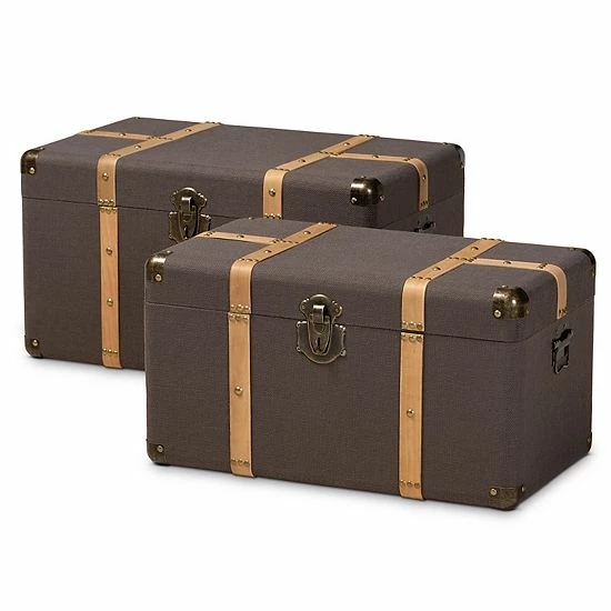 Baxton Studio Stephen Storage Trunk 2-piece Set 1 Baxton Studio Stephen Storage Trunk 2-piece Set