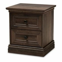Baxton Studio Nolan 2-Drawer Nightstand Table