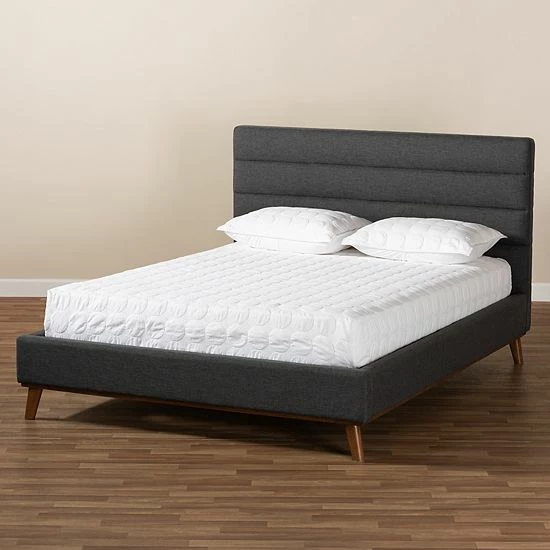 Baxton Studio Erlend Queen Bed Charcoal 5 Baxton Studio Erlend Queen Bed Charcoal - Image 5