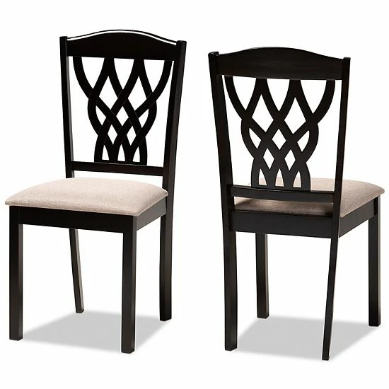 Baxton Studio Delilah Dining Chair 2-piece Set Gray Dark Brown 8 Baxton Studio Delilah Dining Chair 2-piece Set Gray Dark Brown - Image 8