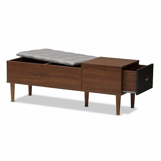 Baxton Studio Mid-Century Storage Bench 2 Baxton Studio Mid-Century Storage Bench - Image 2