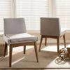 Baxton Studio Mid-Century Dining Chair 2-piece Set Dark Gray