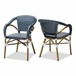 Baxton Studio Eliane 2-Piece Dining Chair Set Blue