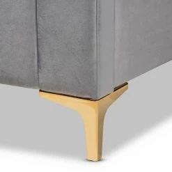 Baxton Studio Nami Platform Bed Light Gray Gold 9 Baxton Studio Nami Platform Bed Light Gray Gold -Baxton Studio Sales unnamed file 4785