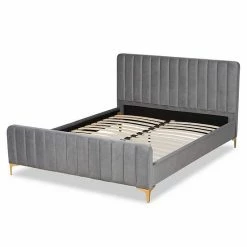Baxton Studio Nami Platform Bed Light Gray Gold 11 Baxton Studio Nami Platform Bed Light Gray Gold -Baxton Studio Sales unnamed file 4787