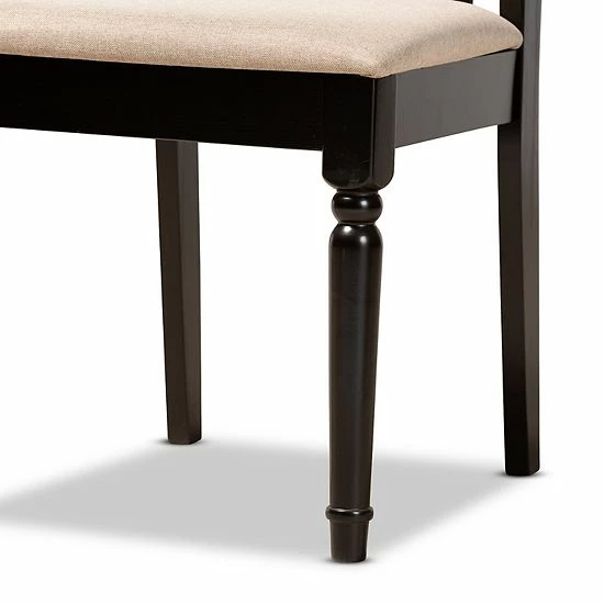 Baxton Studio Mona Dining Table & Chair 5-piece Set Gray Walnut Brown 6 Baxton Studio Mona Dining Table & Chair 5-piece Set Gray Walnut Brown - Image 6