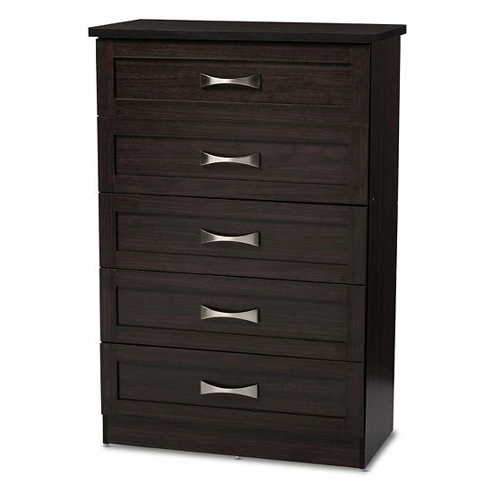 Baxton Studio Colburn 5-Drawer Tallboy Dresser 2 Baxton Studio Colburn 5-Drawer Tallboy Dresser - Image 2