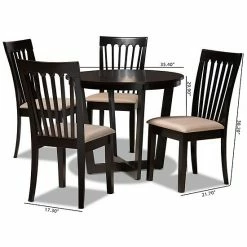 Baxton Studio Nellie Brown 5-Piece Dining Set 15 Baxton Studio Nellie Brown 5-Piece Dining Set -Baxton Studio Sales unnamed file 4814
