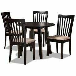 Baxton Studio Maisie Brown 5-Piece Dining Set