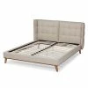 Baxton Studio Gretchen Queen Bed Gray Walnut Brown