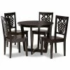 Baxton Studio Salida Dining 5-piece Set Walnut Brown