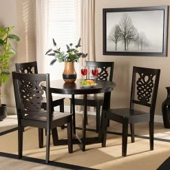Baxton Studio Salida Dining 5-piece Set Walnut Brown -Baxton Studio Sales unnamed file 4836