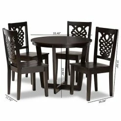 Baxton Studio Salida Dining 5-piece Set Walnut Brown -Baxton Studio Sales unnamed file 4837