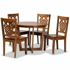 Baxton Studio Salida Dining 5-piece Set Walnut Brown -Baxton Studio Sales unnamed file 4839