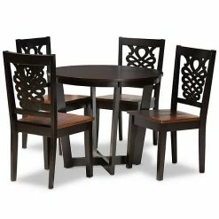 Baxton Studio Salida Dining 5-piece Set Walnut Brown -Baxton Studio Sales unnamed file 4840