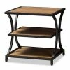 Baxton Studio Industrial Brown & Black End Table