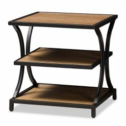 Baxton Studio Industrial Brown & Black End Table