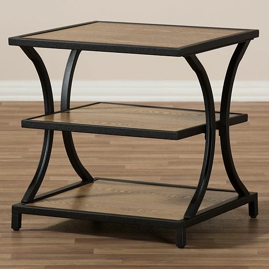 Baxton Studio Industrial Brown & Black End Table 2 Baxton Studio Industrial Brown & Black End Table - Image 2