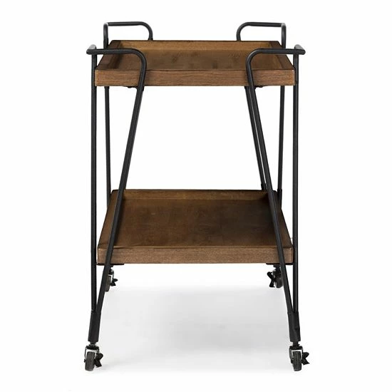 Baxton Studio Jessica Wheeled Bar Cart 2 Baxton Studio Jessica Wheeled Bar Cart - Image 2