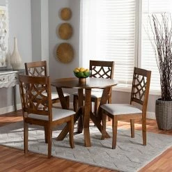 Baxton Studio Alisa Dining Table & Chair 5-piece Set Gray Dark Brown 15 Baxton Studio Alisa Dining Table & Chair 5-piece Set Gray Dark Brown -Baxton Studio Sales unnamed file 4861