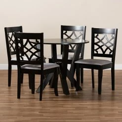 Baxton Studio Alisa Dining Table & Chair 5-piece Set Gray Dark Brown 16 Baxton Studio Alisa Dining Table & Chair 5-piece Set Gray Dark Brown -Baxton Studio Sales unnamed file 4862
