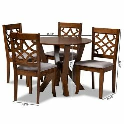 Baxton Studio Alisa Dining Table & Chair 5-piece Set Gray Dark Brown 17 Baxton Studio Alisa Dining Table & Chair 5-piece Set Gray Dark Brown -Baxton Studio Sales unnamed file 4863