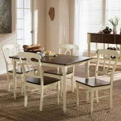 Baxton Studio Napoleon Country Cottage Dining Table & Chair 5-piece Set