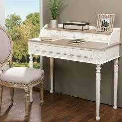 Baxton Studio Anjou French Accent Writing Desk