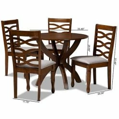 Baxton Studio Aspen Gray 5-Piece Dining Set -Baxton Studio Sales unnamed file 4880