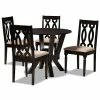 Baxton Studio Anise Gray 5-Piece Dining Set Gray Dark Brown