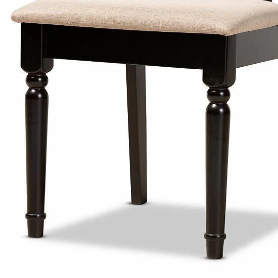 Baxton Studio Anise Gray 5-Piece Dining Set Gray Dark Brown 7 Baxton Studio Anise Gray 5-Piece Dining Set Gray Dark Brown - Image 7