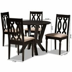 Baxton Studio Anise Gray 5-Piece Dining Set Gray Dark Brown 17 Baxton Studio Anise Gray 5-Piece Dining Set Gray Dark Brown -Baxton Studio Sales unnamed file 4888