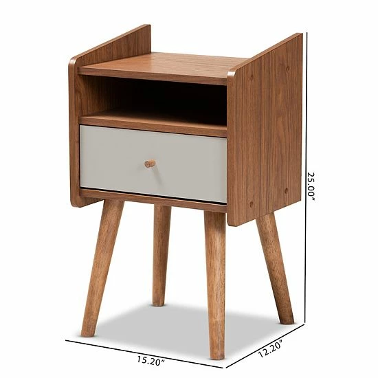 Baxton Studio Elario Nightstand Table 8 Baxton Studio Elario Nightstand Table - Image 8