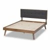 Baxton Studio Alke Bed Light Gray Walnut