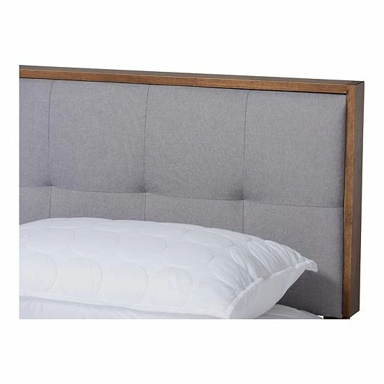 Baxton Studio Alke Bed Light Gray Walnut 3 Baxton Studio Alke Bed Light Gray Walnut - Image 3