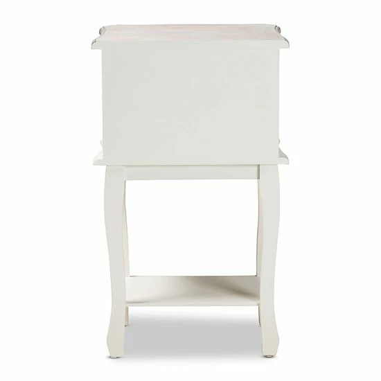 Baxton Studio Amalie White 2-Drawer Nightstand 3 Baxton Studio Amalie White 2-Drawer Nightstand - Image 3