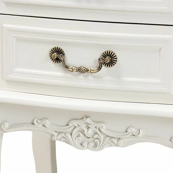 Baxton Studio Amalie White 2-Drawer Nightstand 4 Baxton Studio Amalie White 2-Drawer Nightstand - Image 4