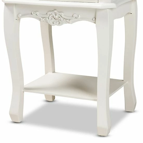 Baxton Studio Amalie White 2-Drawer Nightstand 5 Baxton Studio Amalie White 2-Drawer Nightstand - Image 5